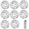 Lot de 8 boules de shaker en acier inoxydable pour shaker, boules de mixage pour boissons mélangées aux protéines argenté 