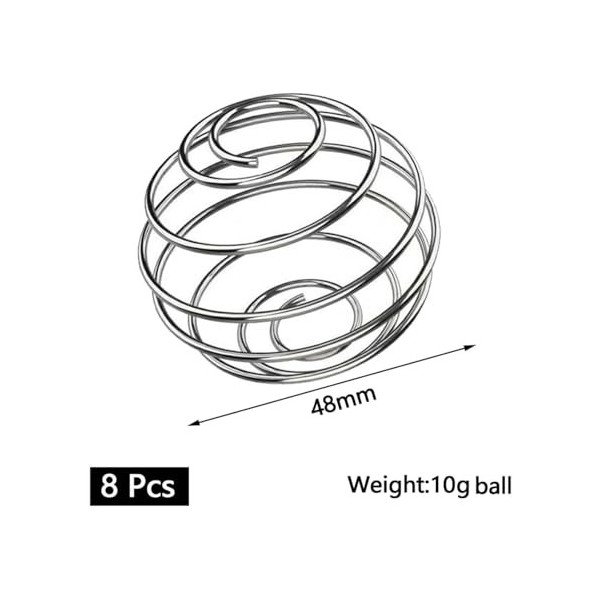 Lot de 8 boules de shaker en acier inoxydable pour shaker, boules de mixage pour boissons mélangées aux protéines argenté 
