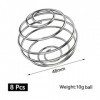 Lot de 8 boules de shaker en acier inoxydable pour shaker, boules de mixage pour boissons mélangées aux protéines argenté 