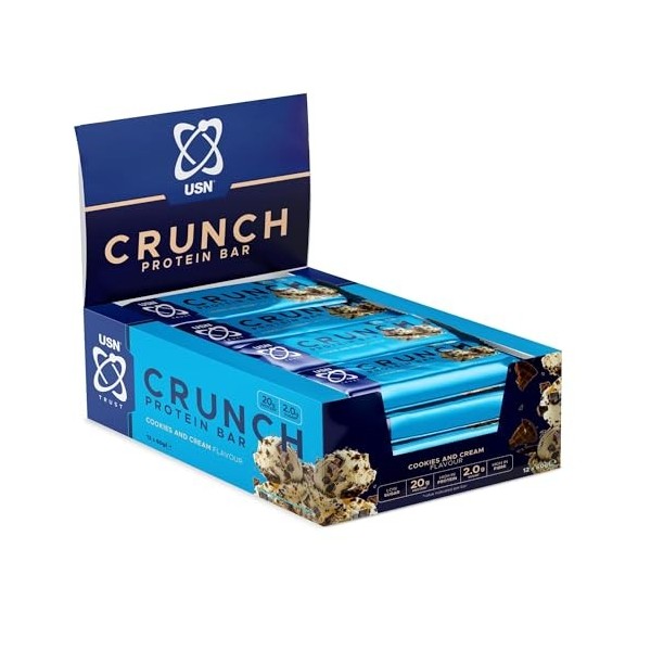 USN Lot de 12 Trust Crunch Cookies&Cream 60g Amaigrissement et perte de poids