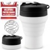 Tilcore Shaker de Protéines Pliable et Bouteille deau Qualité Alimentaire, Couvercle Etanche de 600 ml / 20 oz - Gobelets Mé ...
