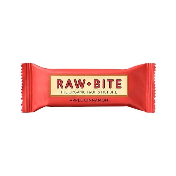 BITE RAW - barres dalimentation de pomme à la cannelle, 12 pièces
