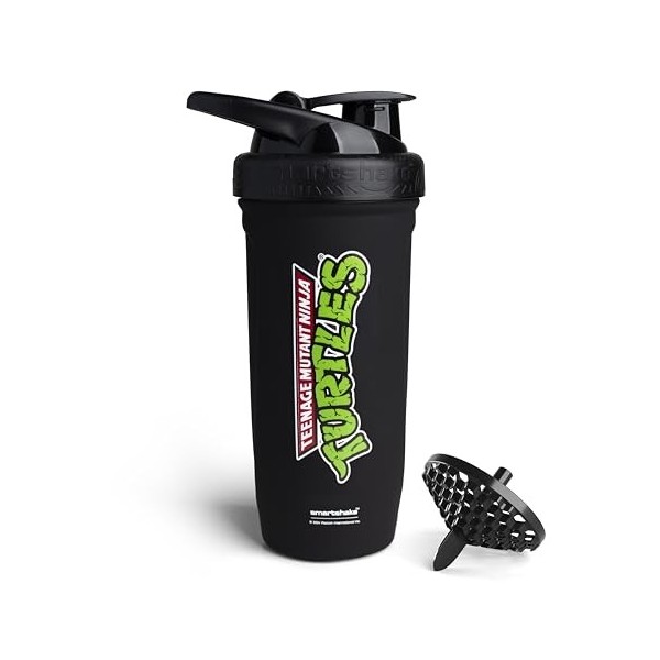 Smartshake TMNT Bouteille shaker protéinée en acier inoxydable Reforce – Non isolée unisexe – Bouteille shaker en métal – 900