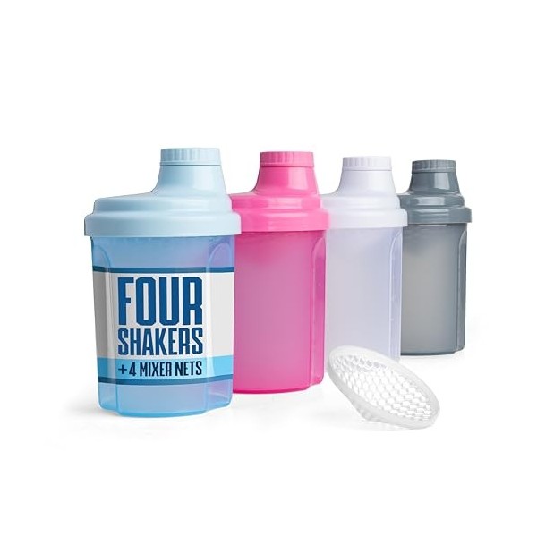 Smartshake Shaker de protéines de 300 ml avec bouchon à vis sécurisé – Shaker de protéines anti-fuite sans BPA pour un mélang