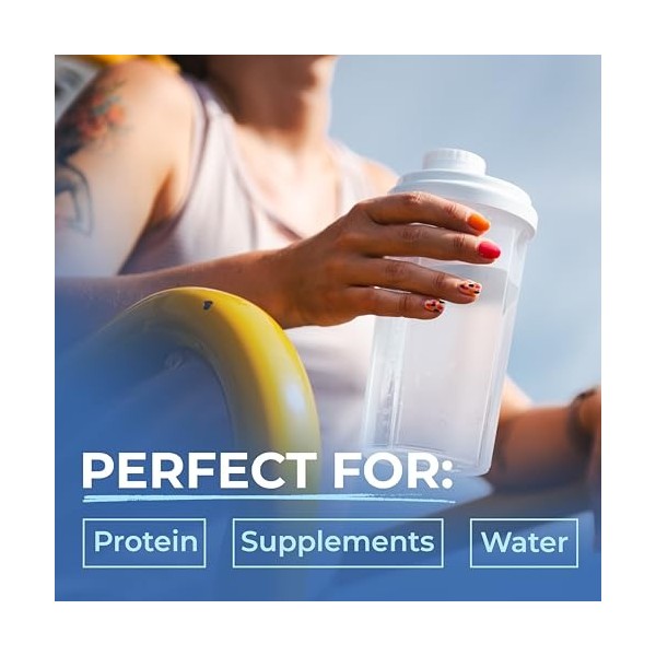 Smartshake Shaker de protéines de 300 ml avec bouchon à vis sécurisé – Shaker de protéines anti-fuite sans BPA pour un mélang