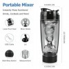 HNCY Shaker électrique pour protéines - 600 ml - Rechargeable par USB - Sans BPA - Noir