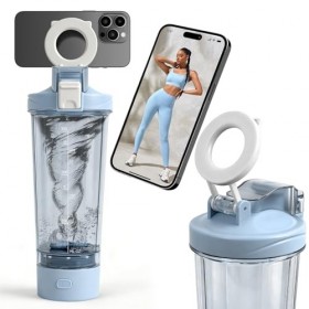 ZAKVOP Shaker électrique de 700 ml, avec échelle de mesure, anti-fuite, passe au lave-vaisselle, sans BPA, rechargeable par U
