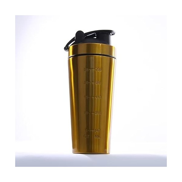 Piuaety Bouteille shaker de protéines, 739 ml, en acier inoxydable, avec fouet à simple paroi, bouteille deau pour le sport,