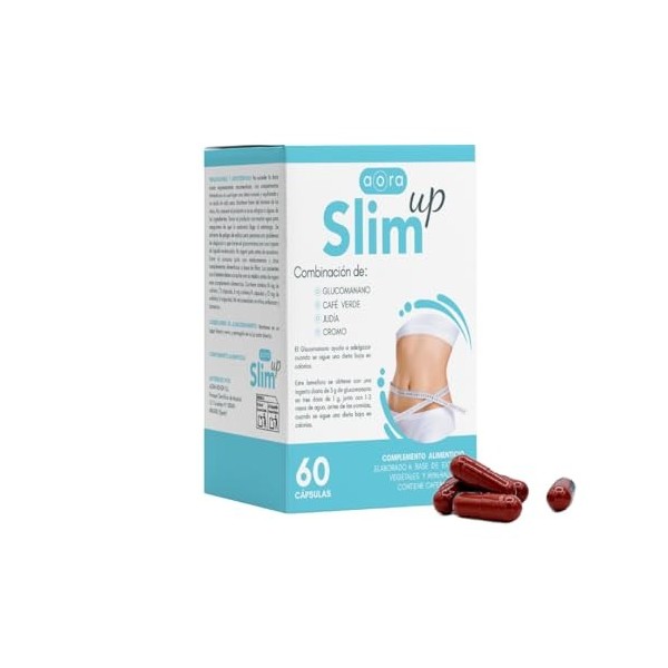 AORA SLIM UP | Complément amincissant naturel | Réduit les graisses et les glucides | rassasiant | Glucomannane, chrome et ha...
