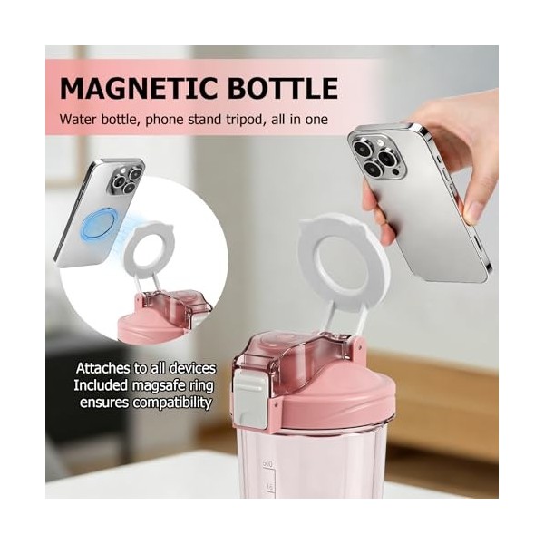 ZAKVOP Shaker électrique de 700 ml, avec échelle de mesure, anti-fuite, passe au lave-vaisselle, sans BPA, rechargeable par U