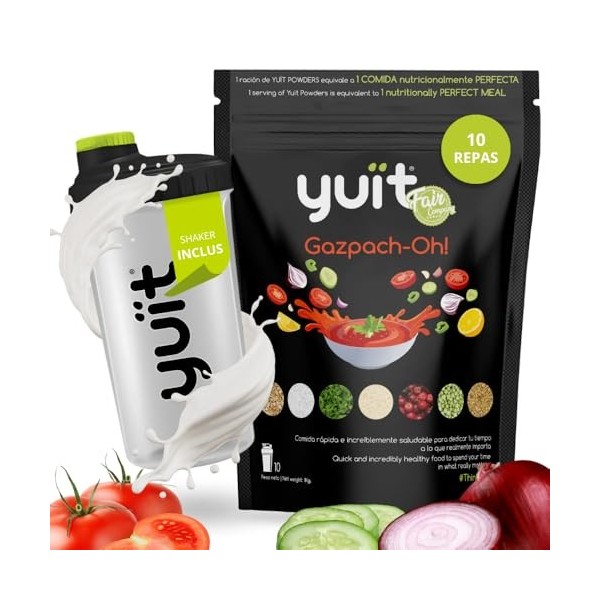 YUÏT - Substitut de repas - Shake protéiné - 35g de protéines en poudre + Probiotiques - Aliment 100% naturel - Shake diététi...
