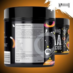 Acides aminés EAA en poudre Warrior 360 g - 9 acides aminés essentiels - Intra entraînement, Hydratation - Supplément nutriti...