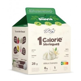LoCCo Meringues Sans Sucre 1 kcal à la Framboise - En-cas Minceur Cétogène Keto avec Stevia, Low Carb, Riche en Fibres et P