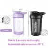 OFGAOO Lot de 2 shakers protéinés 500 ml, avec boule, shaker à protéines, bouteille pour poudre de protéines, mélange de prot