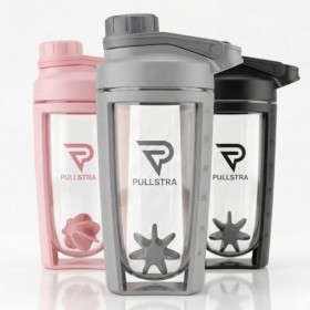 Pullstra Shaker Protéine 500ml – Shaker Sport Étanche Sans Fuite, Gourde Sport pour Whey & Musculation, Shaker Gradué Sans Gr