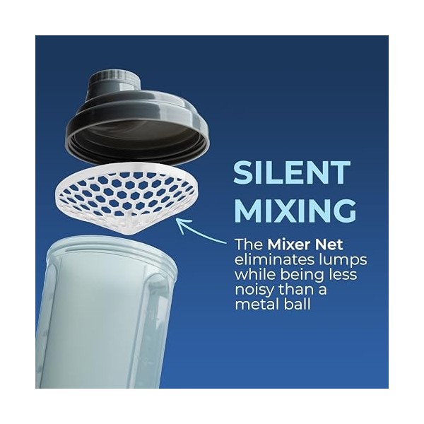 Smartshake Shaker de protéines de 500 ml avec bouchon à vis sécurisé – Shaker de protéines anti-fuite sans BPA pour un mélang