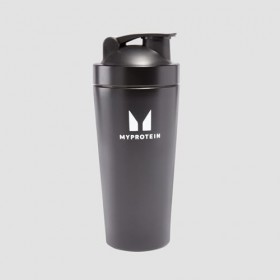 Myprotein Shaker en métal noir – 750 ml – Shaker de fitness durable, ergonomique et durable, sans grumeaux, léger et robuste,