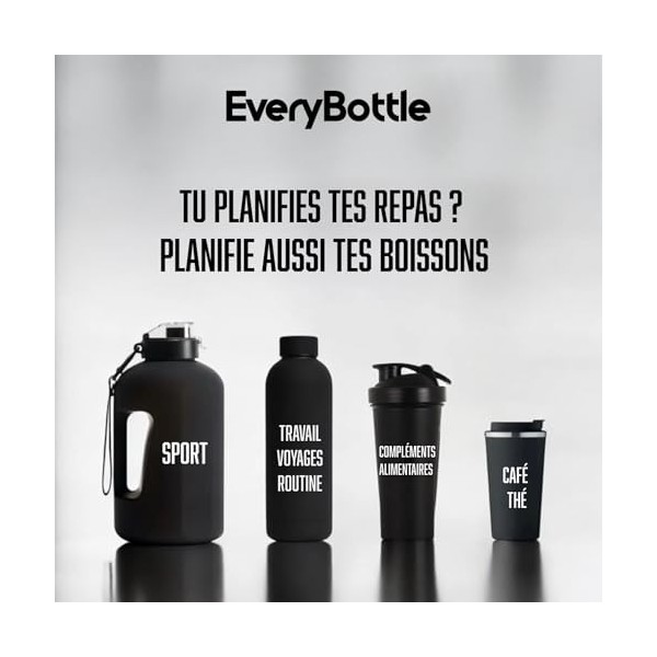 EveryBottle – Pack Hydratation 4 bouteilles en 1 pour sportifs | Une hydratation complète et variée au quotidien | Grande gou