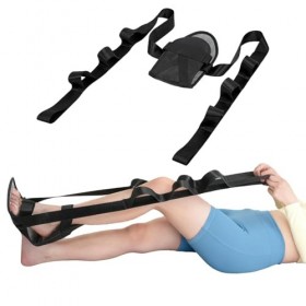 WONDSIGHIN Knie-Stretch-Hilfsband, für die postoperative Rehabilitation des Kniegelenks, Schwarz, mit Aufbewahrungstasche