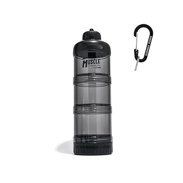 ZHUIYIWIN Lot de 3 boîtes de conservation hermétiques en plastique pour boissons protéinées, lactosérum et poudres végétalien