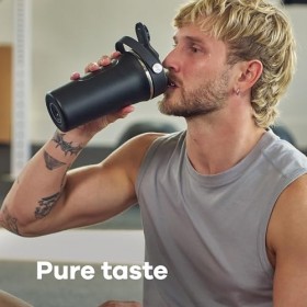 Hydro Flask - Insulated Stainless Steel Shaker Bottle 710 ml 24 oz -Bec à bascule étanche–Pour shakes protéinés & complément ...