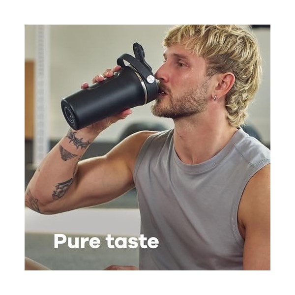 Hydro Flask - Insulated Stainless Steel Shaker Bottle 710 ml 24 oz -Bec à bascule étanche–Pour shakes protéinés & complément ...