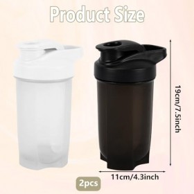 Moerstar Lot de 2 bouteilles de shakers protéinés, 500 ml, pour lentraînement, sans BPA, anti-fuite, bouteille deau, pour l