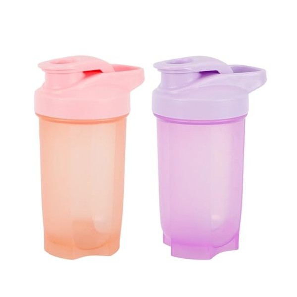 Moerstar Lot de 2 bouteilles de shakers protéinés, 500 ml, pour lentraînement, sans BPA, anti-fuite, bouteille deau, pour l