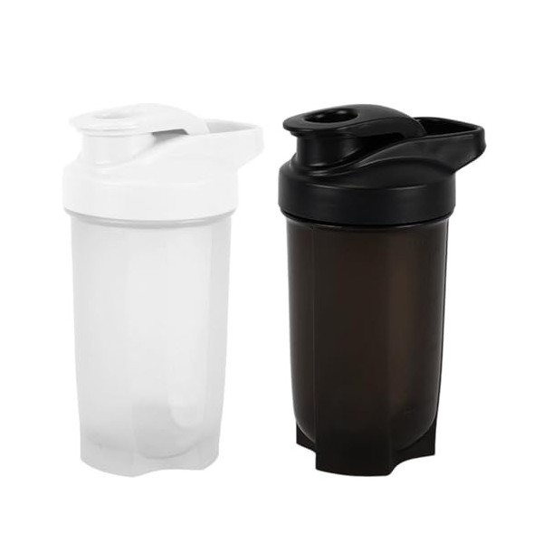 Moerstar Lot de 2 bouteilles de shakers protéinés, 500 ml, pour lentraînement, sans BPA, anti-fuite, bouteille deau, pour l