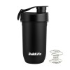 BuildLife Shaker à protéines 600 ml Anti-fuite, sans BPA, facile à nettoyer, Tritan Mélangeur spirale pour shakes crémeux, pa