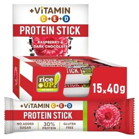 RiceUP! Barre Protéinée Framboise 30% – Barre Protéine Sans Sucre Ajouté, Sans Gluten & Sans Huile de Palme – Snack Protéiné 