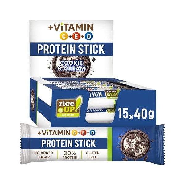 RiceUP! Barre Protéinée Framboise 30% – Barre Protéine Sans Sucre Ajouté, Sans Gluten & Sans Huile de Palme – Snack Protéiné 