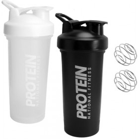 Lot de 2 shakers à protéines 600 ml avec boule, affichage ML, anti-fuite, pour boissons protéinées, gym, fitness, pour poudre