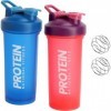 Lot de 2 shakers à protéines 600 ml avec boule, affichage ML, anti-fuite, pour protéines en poudre, shaker à protéines, pour 