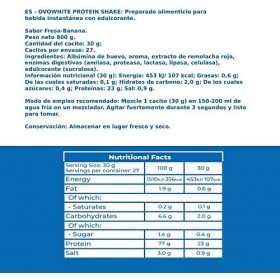 OVOWHITE Protein Shake Protéine naturelle 100 % sans lactose et sans produits laitiers 2 kg végétariens Cookies and Cream Bis