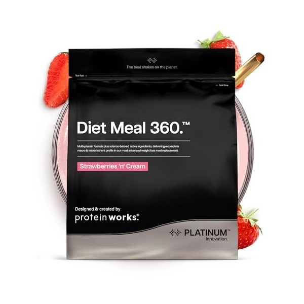 Protein Works | Diet Meal 360 – PLATINUM Innovation, Shake Repas Diététique, Soutient Perte de Poids, 26 Vitamines & Minéraux