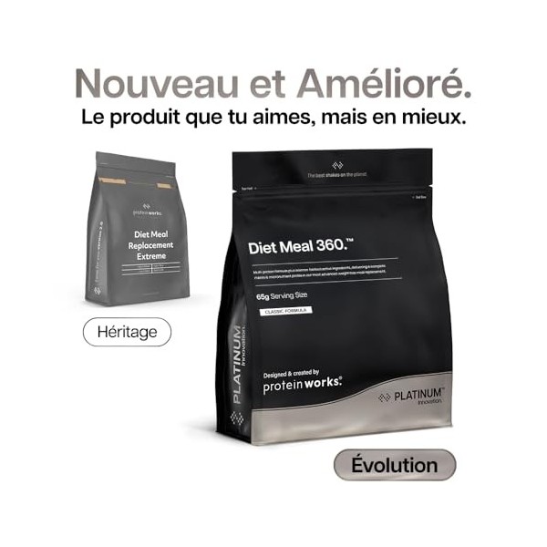 Protein Works | Diet Meal 360 – PLATINUM Innovation, Shake Repas Diététique, Soutient Perte de Poids, 26 Vitamines & Minéraux