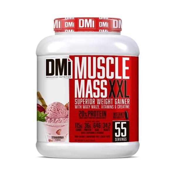Muscle Mass XXL - Top WEIGHT GAINER Strawberry, 7 kg 15,4 lbs Amaigrissement et perte de poids