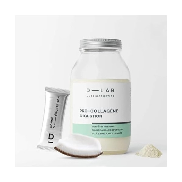 D-LAB | Pro-Collagène Probiotiques | Cure Sticks 28 Jours | Probiotiques & Prébiotiques | Collagène Hydrolysé, L-Glutamine & ...