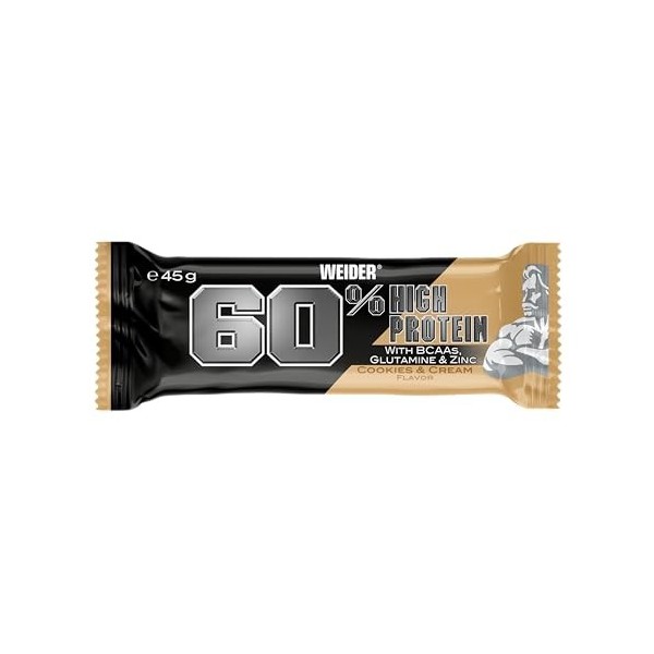 Weider Barre 60% Protéinée Biscuits et Crème 24 x 45 g