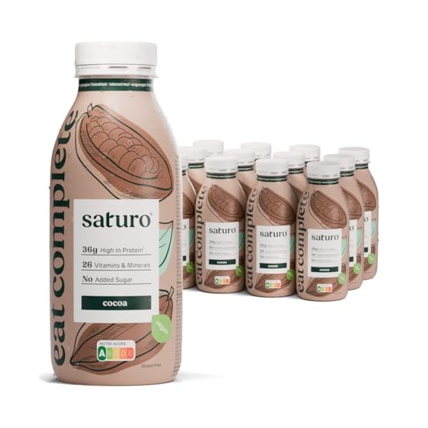 Substitut de Repas Complet Diététique Prêt à Consommer Riche en Protéines, Vitamines et Minéraux – Milk-Shake/ Smoothie pour 