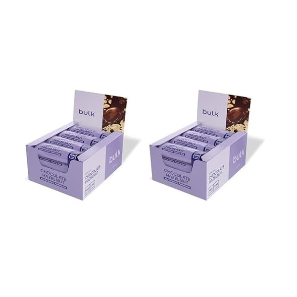 Bulk Barre Protéinée Macro Munch, Faible teneur en sucre, Chocolat Noisette, 12 x 62 g Lot de 2 