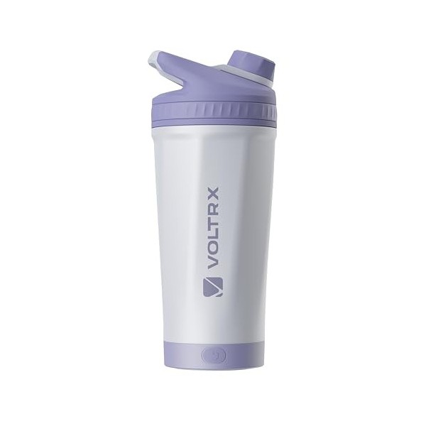 VOLTRX ChillMix Bouteille shaker isotherme en acier inoxydable – Mélangeur électrique rechargeable par USB C pour boissons pr