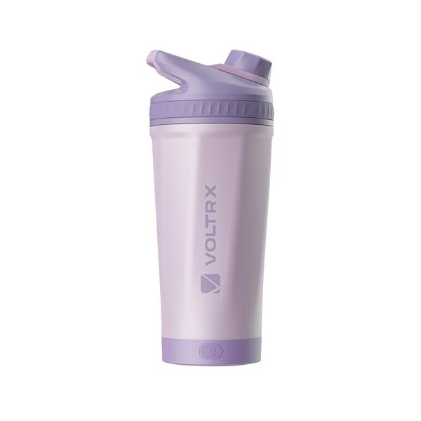 VOLTRX ChillMix Bouteille shaker isotherme en acier inoxydable – Mélangeur électrique rechargeable par USB C pour boissons pr