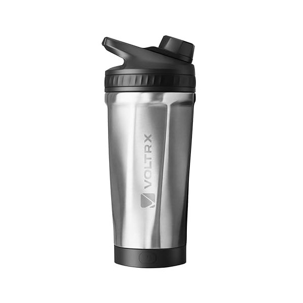 VOLTRX ChillMix Bouteille shaker isotherme en acier inoxydable – Mélangeur électrique rechargeable par USB C pour boissons pr