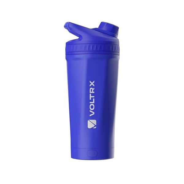 VOLTRX ChillMix Bouteille shaker isotherme en acier inoxydable – Mélangeur électrique rechargeable par USB C pour boissons pr