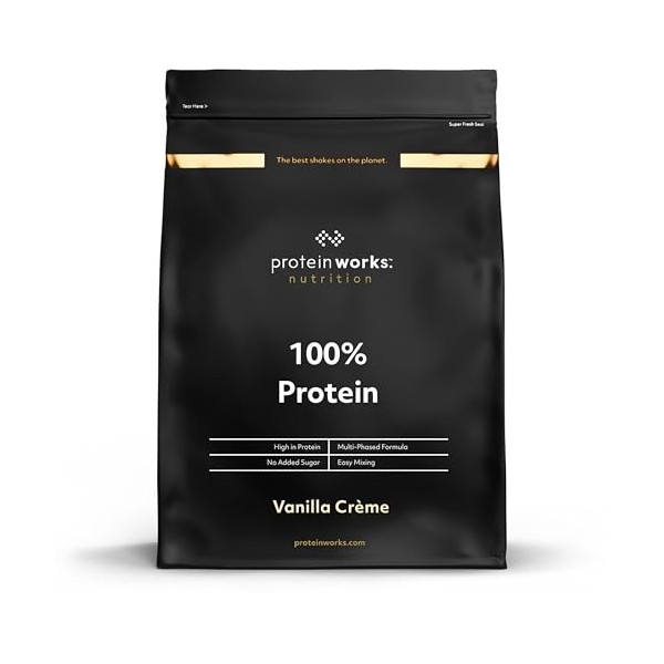 Protein Works - 100% Protein Poudre, 100 Portions, Mélange Quadri-Protéines, Peptides de Glutamine, Formule Protéinée Propre,...