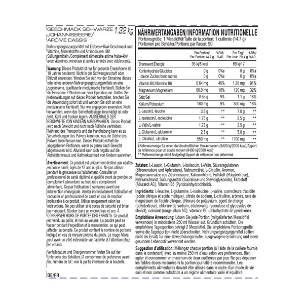 Poudre XTEND Original aux BCAA - fraise/kiwi | complément alimentaire aux acides aminés ramifiés | 7 g de BCAA + électrolytes...
