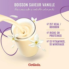 Gerlinéa Boisson Minceur saveur Vanille - Substitut de Repas Riche en Protéines - lot de 6 x 4 bouteilles Amaigrissement et p...