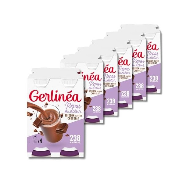 Gerlinéa Boisson Minceur saveur Vanille - Substitut de Repas Riche en Protéines - lot de 6 x 4 bouteilles Amaigrissement et p...